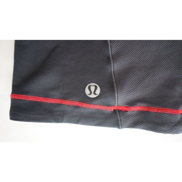 Lululemon Women's Sz 6 Red/Black Racerback High Neck Tank Top w/Built-in-Bra - Picture 5 of 6